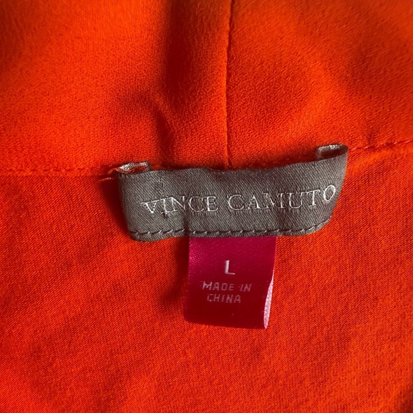Vince Camuto Red Wrap Blouse with Long Sleeves size L summer spring - Picture 5 of 11